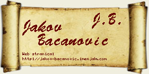 Jakov Bacanović vizit kartica